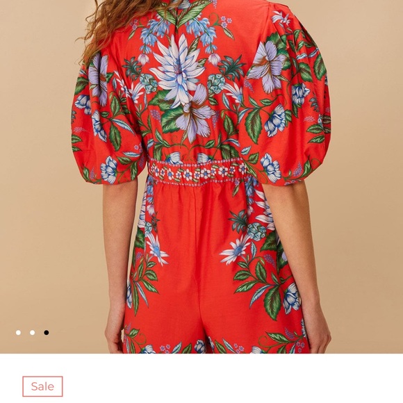 Farm Rio Floral Red Romper - Picture 3 of 3